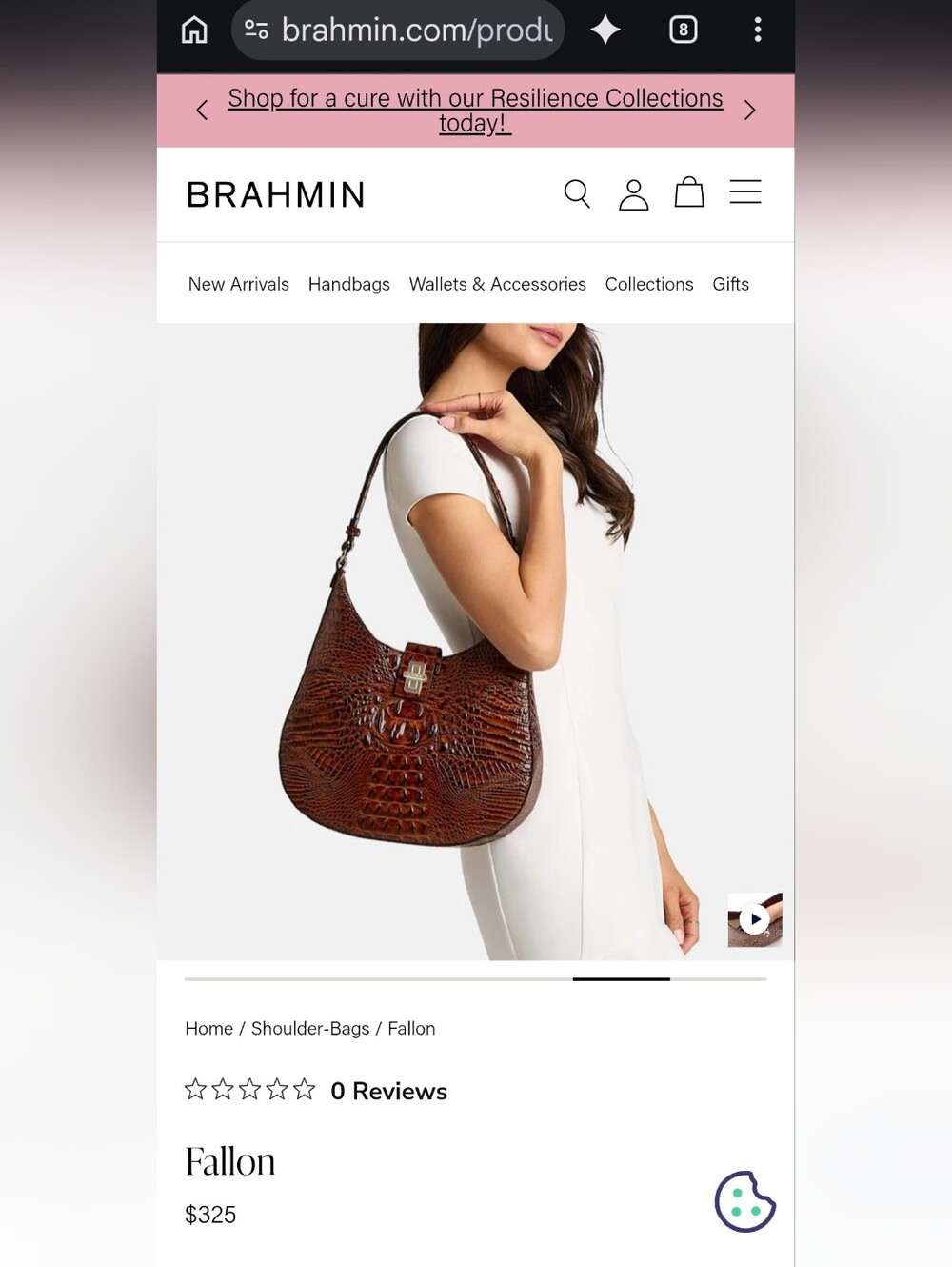 Brahmin Black & White Zebra-Print Patent Shoulder Bag- Fallon - Picture 11 of 11